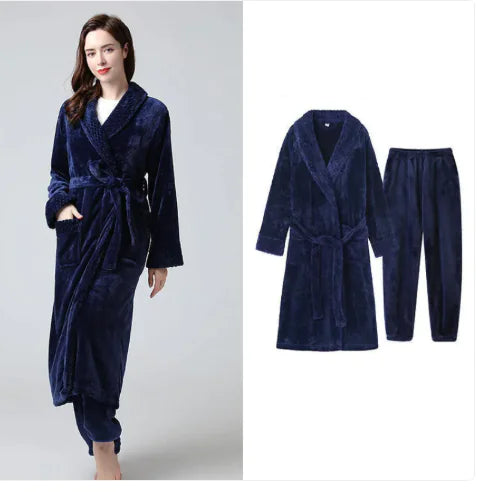 Thick Flannel Bathrobe