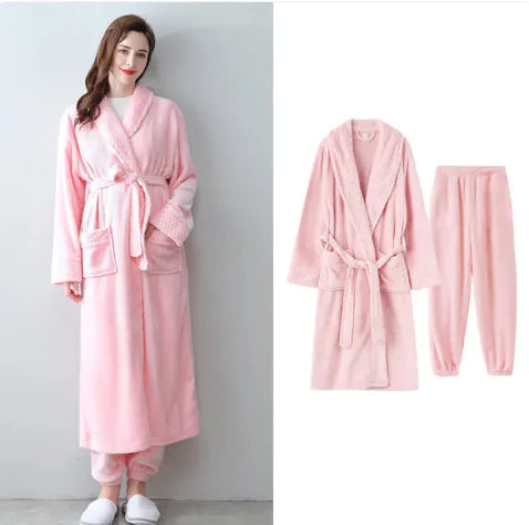 Thick Flannel Bathrobe